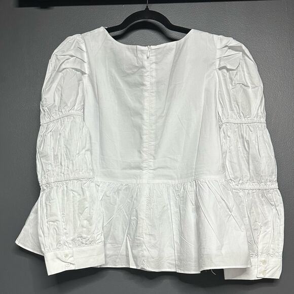 NWT Tuckernuck Hyacinth House Clemons Long Sleeve Puff Blouse White XL - Picture 4 of 4
